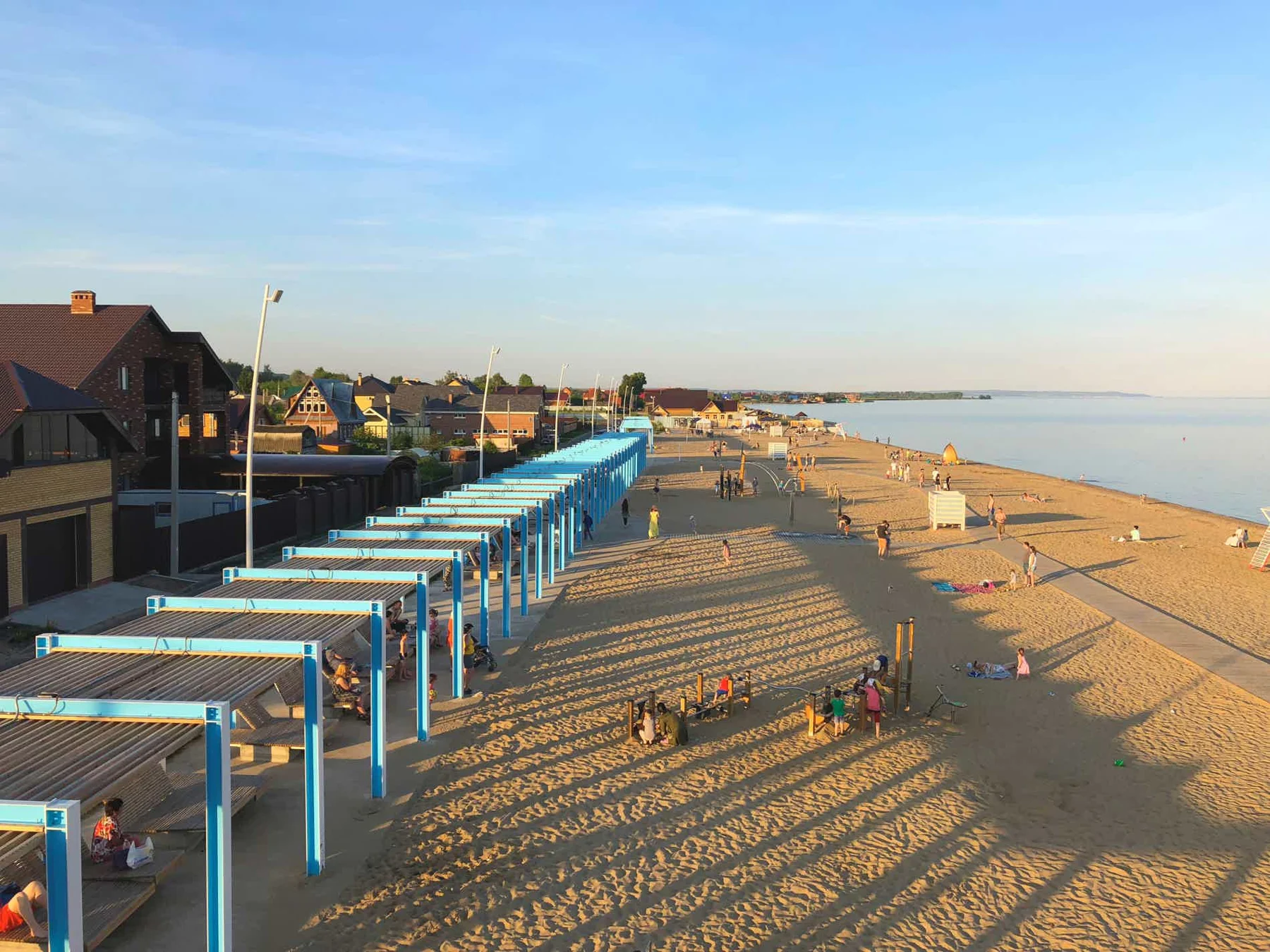 Перголы на пляже «Камское море»